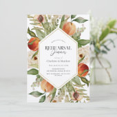 Peach Floral Waterverf repetitie diner Kaart (Staand voorkant)