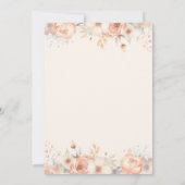Peach Floral Waterverf Wedding Kaart (Achterkant)