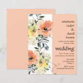 Peach Floral Weddenschap (Voorkant / Achterkant)