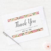 Peach Floral Weddenschap Bedankt Rechthoekige Sticker (Envelop)
