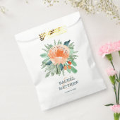 Peach Floral Wedding Bedankzakje (Gezegeld)