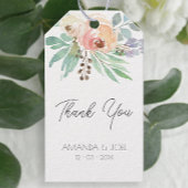 Peach Floral Wedding Cadeaulabel