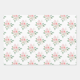 Peach Floral Wedding Inpakpapier Vel