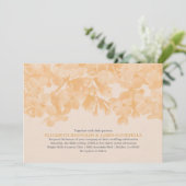 Peach Floral Wedding Invitations Kaart (Staand voorkant)