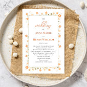 Peach Floral Wedding Kalligrafie Programma
