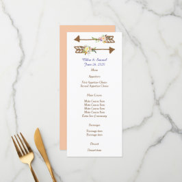 Peach Floral Wedding Menu