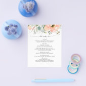Peach Floral Wedding Menu (Enkel)