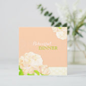Peach Floral Wedding Rehearsal Dinner Kaart (Staand voorkant)