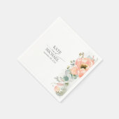 Peach Floral Wedding Servet (Hoek)