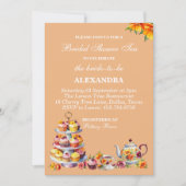 Peach Floral Whimsical Tea Vrijgezellenfeest Kaart (Voorkant)