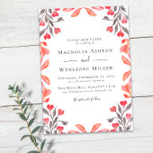 Peach Florals Alles in een bruiloft Kaart