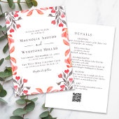 Peach Florals Alles in een bruiloft Kaart