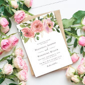 Peach Florals Alles in een bruiloft Kaart