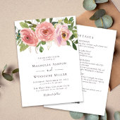 Peach Florals Alles in een bruiloft Kaart