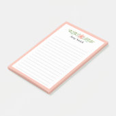 Peach Florals gepersonaliseerde voering Post-it® Notes (Schuin)