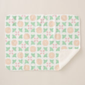 Peach florals & mint green leaves sherpa deken (Voorkant (horizontaal))
