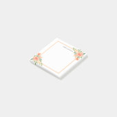 Peach Florals Moderne Border Chic Post-it® Notes (Schuin)
