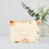 Peach Florals Romantic Garden Wedding Thank You Briefkaart (Staand voorkant)
