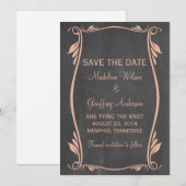 Peach Flourish Chalkboard Save the Date Invite (Voorkant / Achterkant)