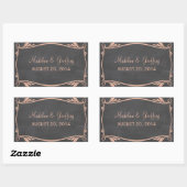 Peach Flourish Chalkboard Wedding Stickers (Vel)