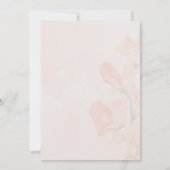 Peach Flower Simple Elegant Wedding Kaart (Achterkant)