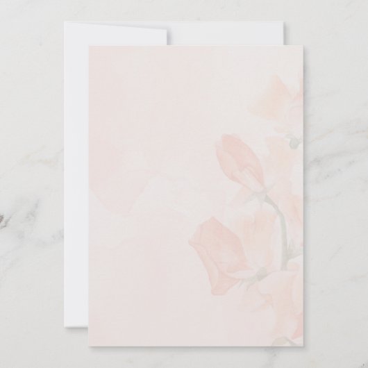 Peach Flower Simple Elegant Wedding Kaart (Achterkant)