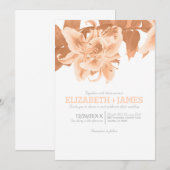 Peach Flower Wedding-uitnodigingen Kaart (Voorkant / Achterkant)