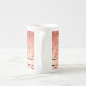 Peach Flowered China Coffee Mok (Achterkant)