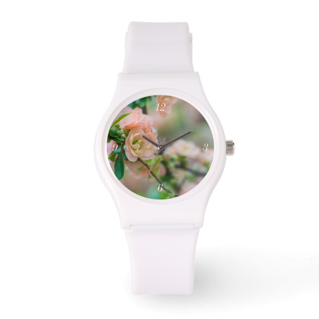 Peach Flowering Quince Horloge (Voorkant)