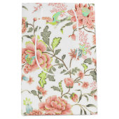 Peach Flowers and Hummingbird Medium Gift Bag Cadeauzakje (Voorkant)