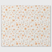 Peach Flowers Birthday Cadeaupapier (Vlak)