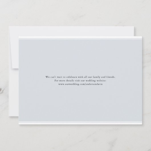 Peach Flowers Dusty Blue Photo Save The Date (Achterkant)