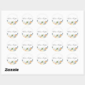 Peach Flowers Elegant Wedding Favor Ronde Sticker (Vel)