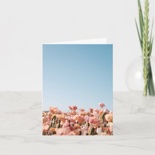 Peach Flowers Folded Greeting Card Kaart (Voorkant)