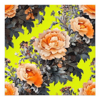 Peach Flowers Foto Afdruk