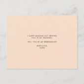 Peach Flowers Gold Foil zal je mijn Bridesmaid zij Uitnodiging Briefkaart (Achterkant)