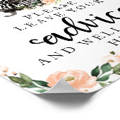 Peach Flowers Halloween Baby shower Advice Sign Poster (Hoek)