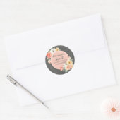 Peach Flowers Retirement Party Favoriet Label (Envelop)