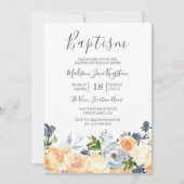 Peach Flowers  Spring Girl of Boy Baptisme Kaart (Voorkant)