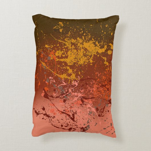 Peach Flurry: Abstract spatter art Accent Kussen (Achterkant (Verticaal))