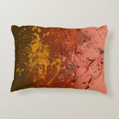 Peach Flurry: Abstract spatter art Accent Kussen (Achterkant)