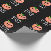 Peach for the Stars Funny Fruit pun Dark BG Cadeaupapier (Hoek)