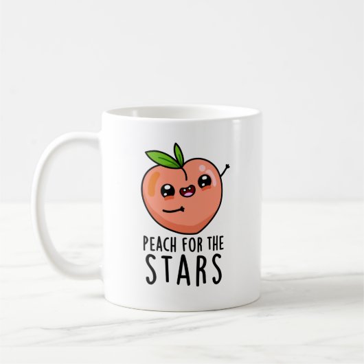Peach for the Stars Funny Fruit pun Koffiemok (Links)