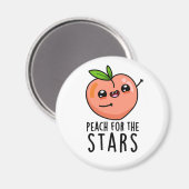 Peach for the Stars Funny Fruit pun Magneet (Voorkant / Achterkant)