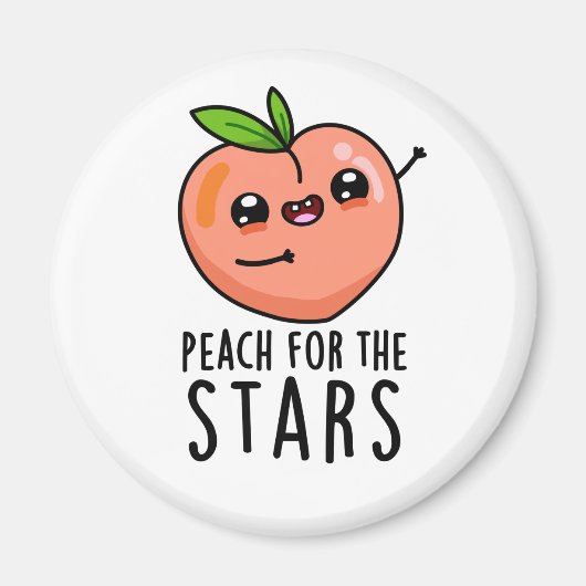 Peach for the Stars Funny Fruit pun Magneet (Voorkant)