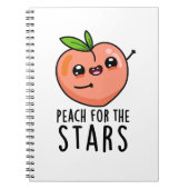 Peach for the Stars Funny Fruit pun Notitieboek (Voorkant)