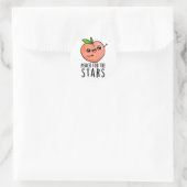 Peach for the Stars Funny Fruit pun Ronde Sticker (Tas)