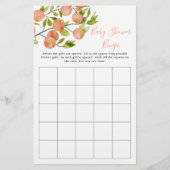 Peach Fruit Baby shower Bingo Game (Voorkant)