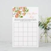 Peach Fruit Baby shower Bingo Game (Staand voorkant)
