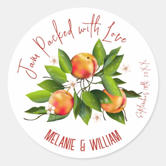 Peach Fruit Jam Ronde Sticker (Voorkant)